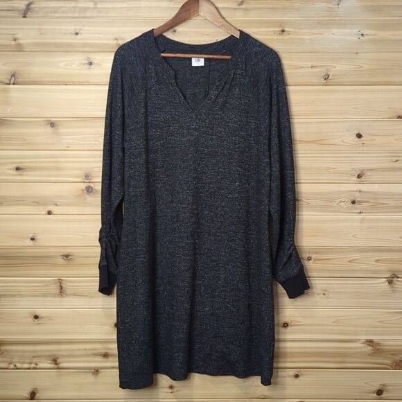 CAbi Dresses & Skirts - Cabi Dress Womens Large Gray #3829 PJ Dark Gray/Black Knit Long Sleeve Dress